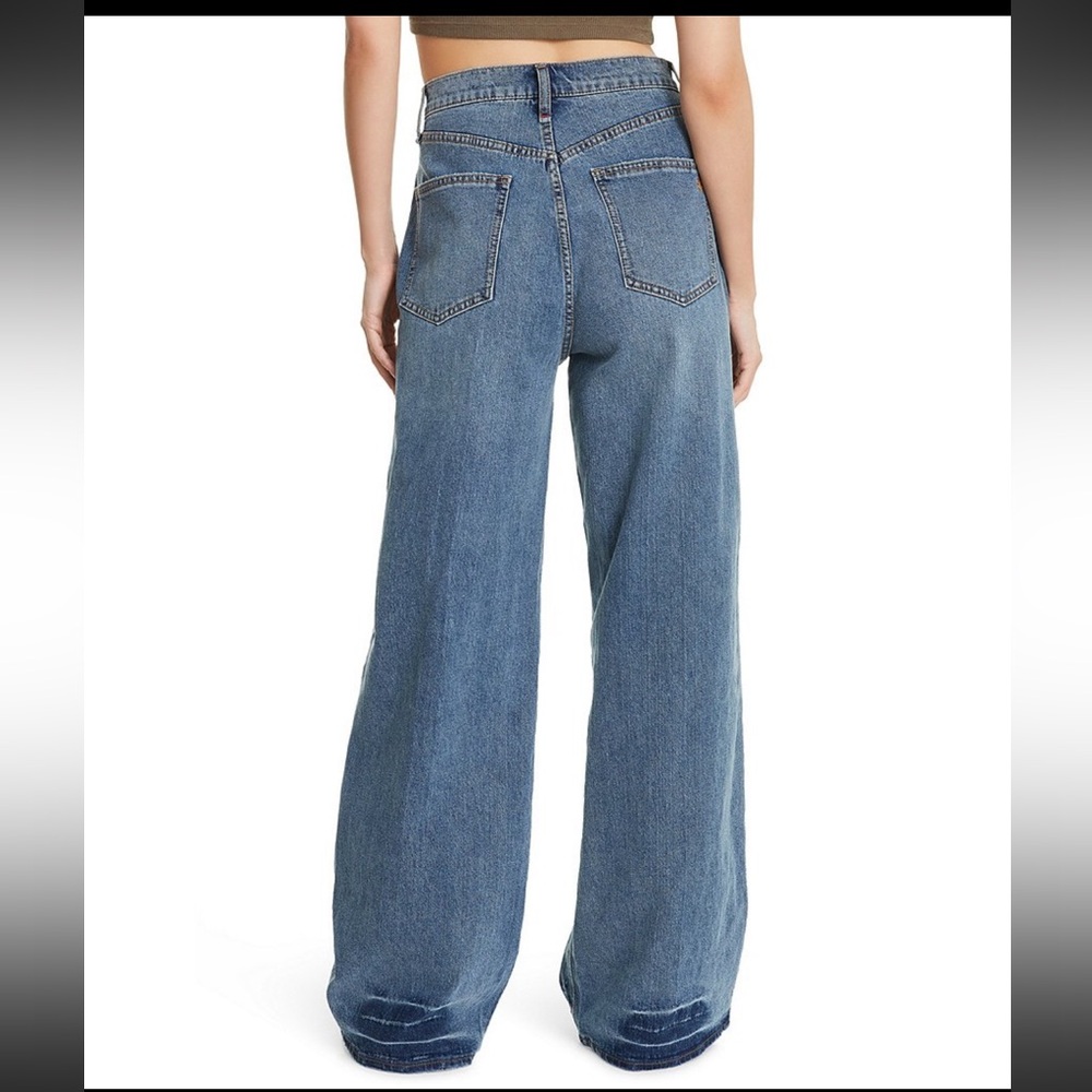 Frayed Seamed Wide Legs Stylish Women's Jeans - Picture 2 of 16